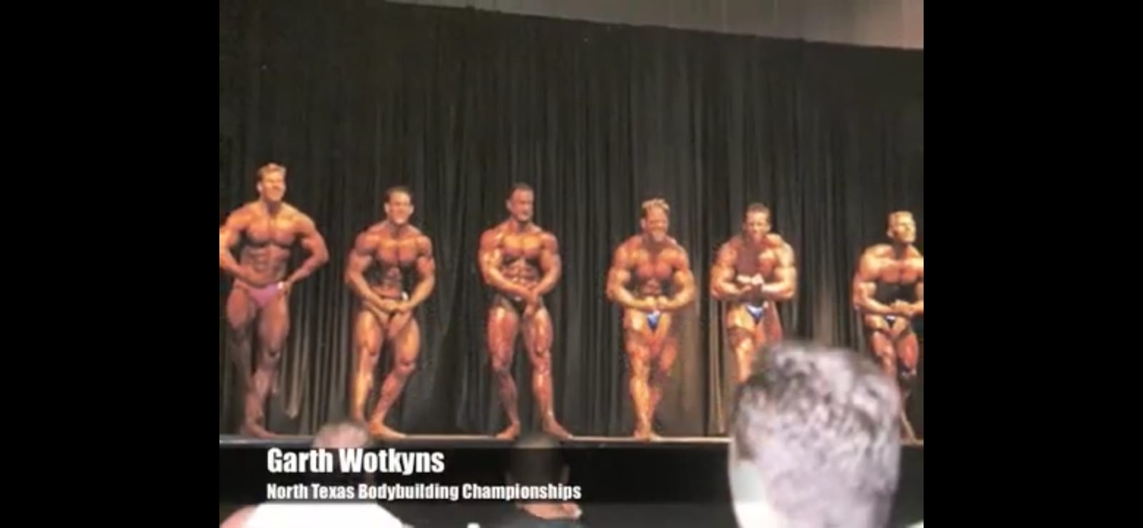 Competitor lineup at the bodybuilding championships